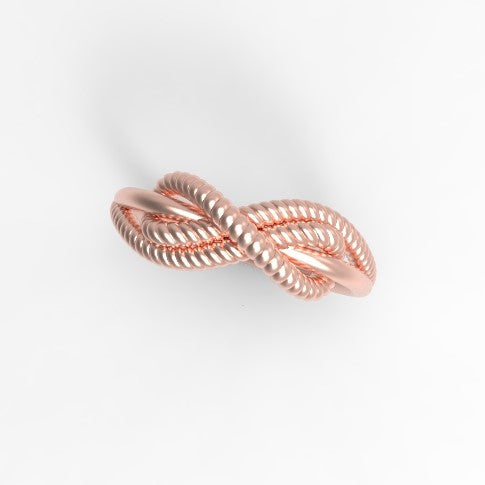 cleat hitch knot ring rose gold